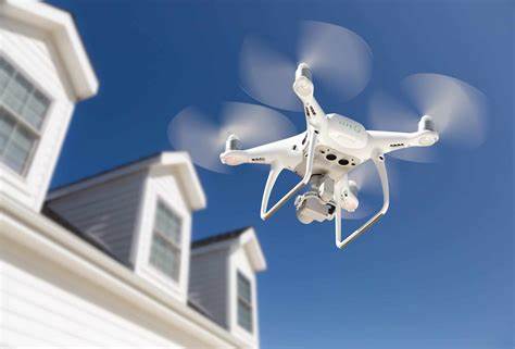 Aerial drone view of a property